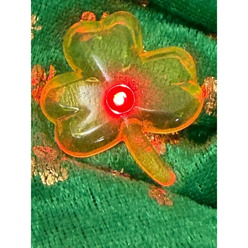 St Patricks Day‎ Green Light Up Bow Shamrock Gold Foil Velvet Headband Necktie